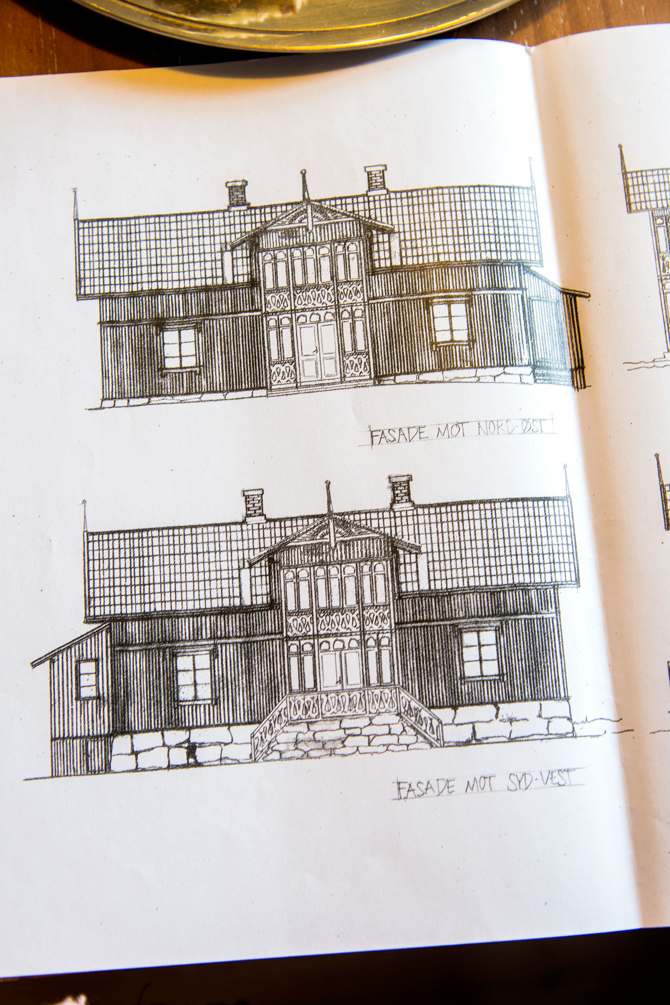 David Brands tegninger av de to verandaene.